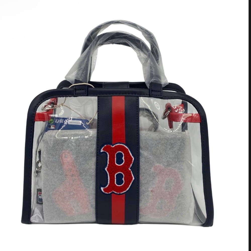 Loungefly MLB Boston Red Sox Clear Tote Crossbody Stadium Bag with Pouch